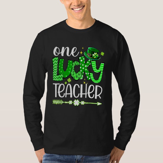Lycklig St patricks day Cute One Lucky Teacher Sha T Shirt (Framsida)
