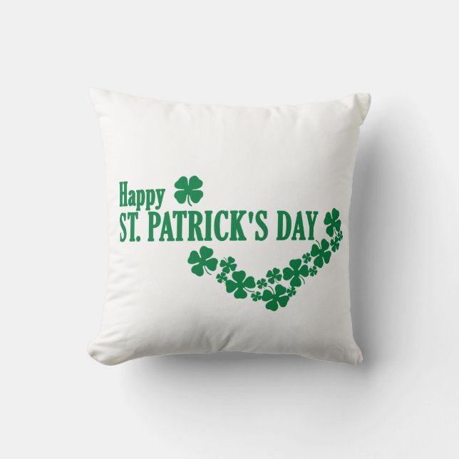 Lycklig St. Patrick's Day Dekorativ kudde (Framsida)