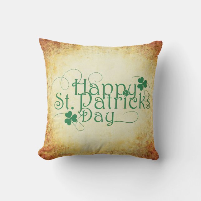 Lycklig St. Patrick's Day Dekorativ kudde (Framsida)