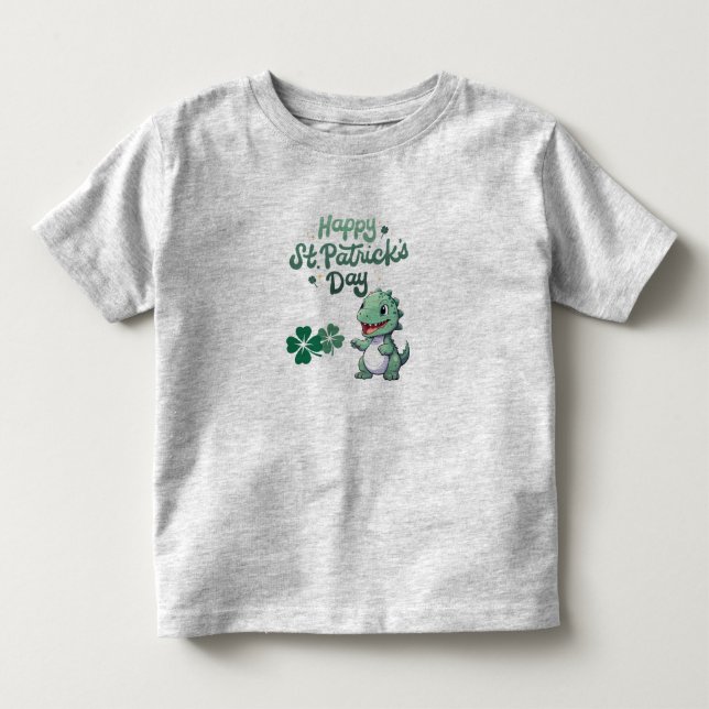 Lycklig St. Patrick's Day Dino T Shirt (Framsida)