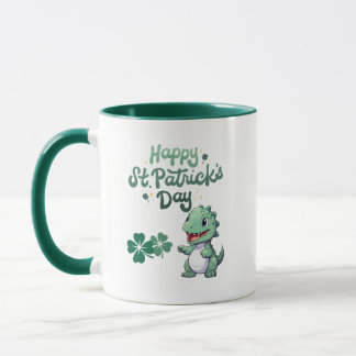 Lycklig St. Patrick's Day _ Dinosaur söt Mugg