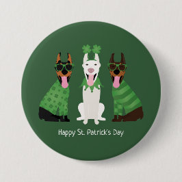 Lycklig St patricks day Dobermann Hundar Knapp