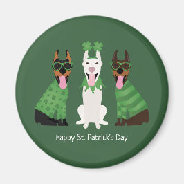 Lycklig St patricks day Dobermann Hundar Magnet
