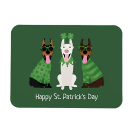 Lycklig St patricks day Dobermann Hundar Magnet