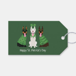 Lycklig St patricks day Dobermann Hundar Presentetikett