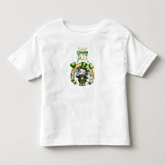 Lycklig St. Patrick's Day Elephant T Shirt (Framsida)