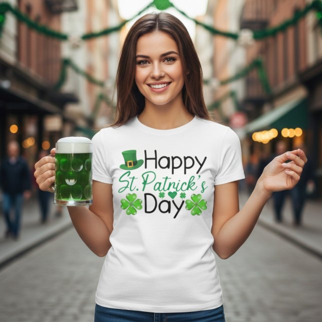 Lycklig St. Patrick's Day Festive Helgdag T Shirt (Happy St. Patrick's Day Festive Holiday T-Shirt)