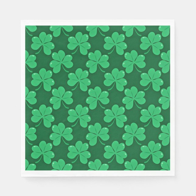 Lycklig St. Patrick's Day festive shamrocks Pappersservett (Framsidan)
