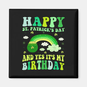 Lycklig St patricks day födelsedag Saint Paddys Wo Magnet