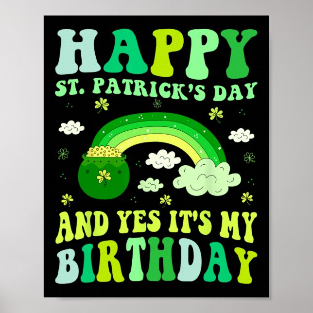 Lycklig St patricks day födelsedag Saint Paddys Wo Poster (Framsidan)