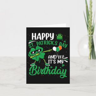 Lycklig St patricks day Födelsedagsfest Shamrock D Kort