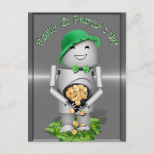 Lycklig St. Patrick's Day från Little Robo-x9 Vykort