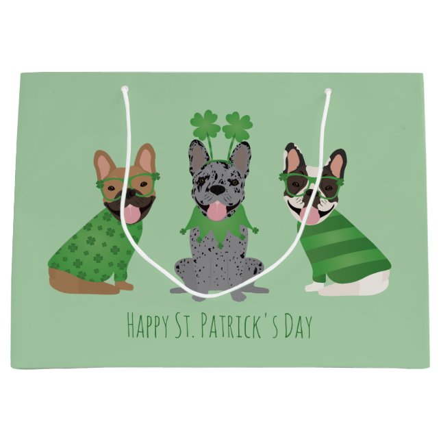 Lycklig St patricks day Fransk Bulldog (Framsidan)