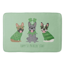 Lycklig St patricks day Fransk Bulldog Badrumsmatta