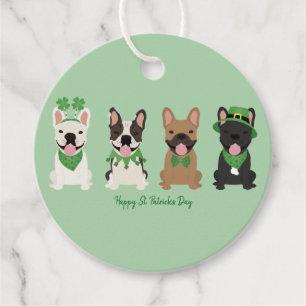 Lycklig St patricks day Fransk Bulldog Gåvor Etiketter