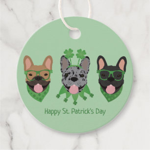 Lycklig St patricks day Fransk Bulldog Gåvor Etiketter
