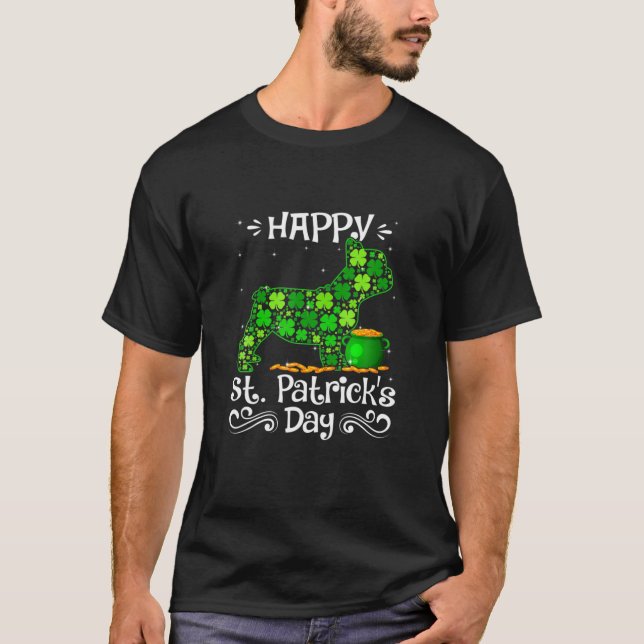 Lycklig St patrick's day Fransk Bulldog Hundar Sha T Shirt (Framsida)