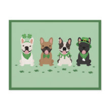 Lycklig St patricks day Fransk Bulldog Klöver