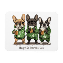 Lycklig St. Patrick's Day Fransk Bulldog Magnet