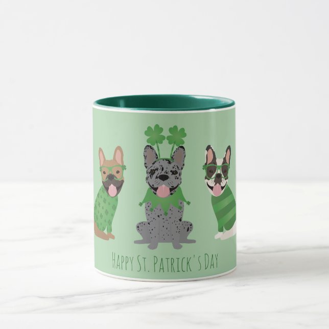 Lycklig St patricks day Fransk Bulldog Mugg (Center)