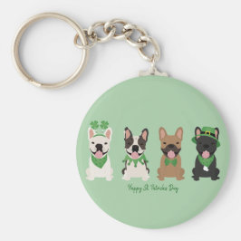 Lycklig St patricks day Fransk Bulldog Nyckelring
