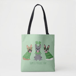 Lycklig St patricks day Fransk Bulldog Tygkasse