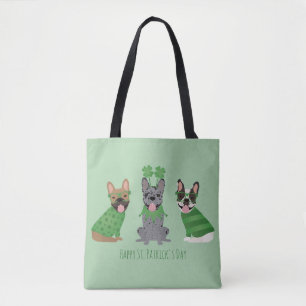 Lycklig St patricks day Fransk Bulldog Tygkasse