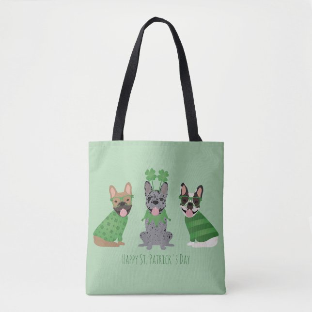 Lycklig St patricks day Fransk Bulldog Tygkasse (Framsida)