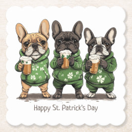 Lycklig St. Patrick's Day Fransk Bulldog Underlägg Papper