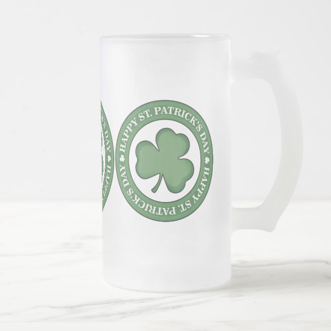 Lycklig St. Patricks Day Frostat Ölglas (Höger)