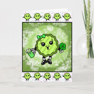 Lycklig St patrick's day Funny Helgdag Pickle Kort