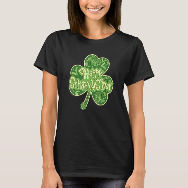 Lycklig St patrick's day Funny Saint patrick Irish T Shirt (Framsida)