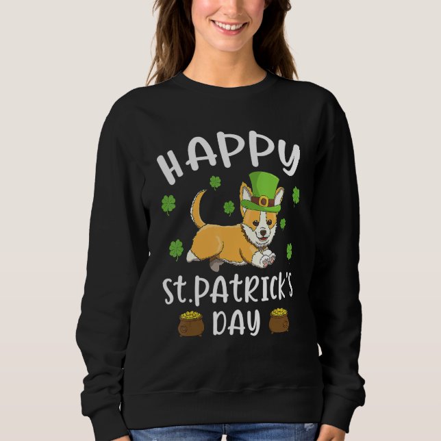Lycklig St patrick's day Funy Saint patrick Corgi  T Shirt (Framsida)