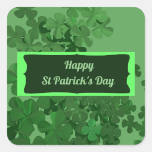 Lycklig St patrick's day Fyrkantigt Klistermärke