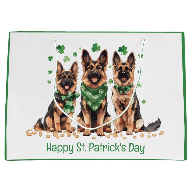 Lycklig St. Patrick's Day German Shepherd Hundar (Framsidan)