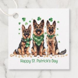 Lycklig St. Patrick's Day German Shepherd Hundar Gåvor Etiketter