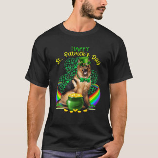 Lycklig St patricks day German Shepherd Leprechaun T Shirt