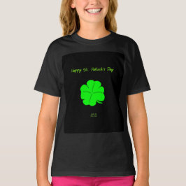 Lycklig St. Patrick's Day Girls Black Basic T Shir Shirt