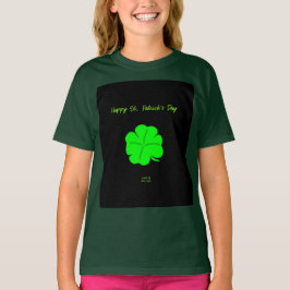 Lycklig St. Patrick's Day Girls Deep Forest T Shir Shirt