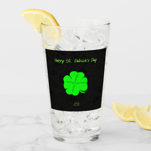 Lycklig St. Patrick's Day Glass Tumbler Glaskopp (Framsida Ice)