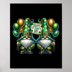 Lycklig St patricks day Gnome for Women and Manar Poster