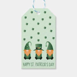 Lycklig St patricks day Gnome Mönster Presentetikett
