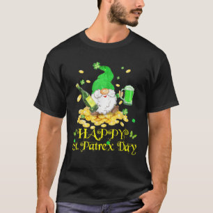 Lycklig St. Patrick's Day Gnomes Eat Drink Grönt B T Shirt