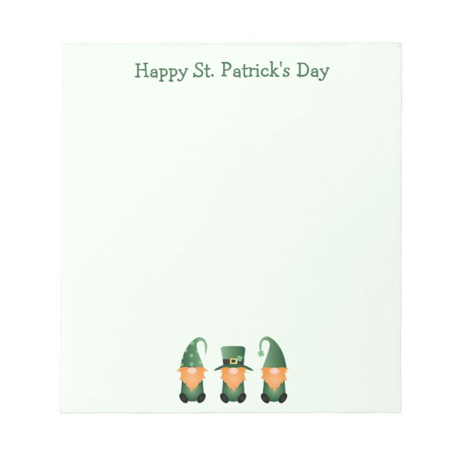 Lycklig St patricks day Gnomes Grönt Anteckningsblock (Framsida)
