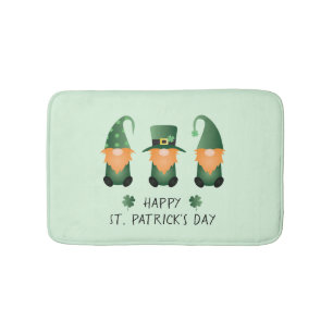 Lycklig St patricks day Gnomes Grönt Badrumsmatta
