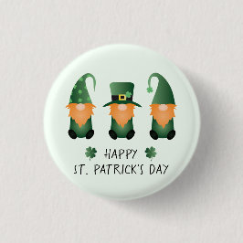 Lycklig St patricks day Gnomes Grönt Knapp