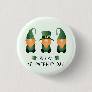 Lycklig St patricks day Gnomes Grönt Knapp