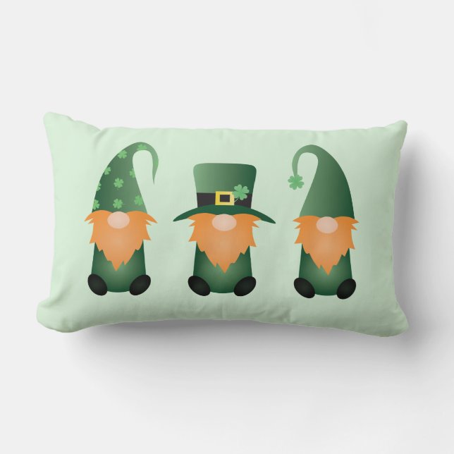 Lycklig St patricks day Gnomes Grönt Lumbarkudde (Framsida)
