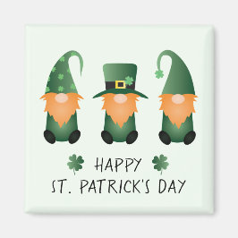 Lycklig St patricks day Gnomes Grönt Magnet