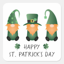 Lycklig St patricks day Gnomes Grönt Orange Fyrkantigt Klistermärke